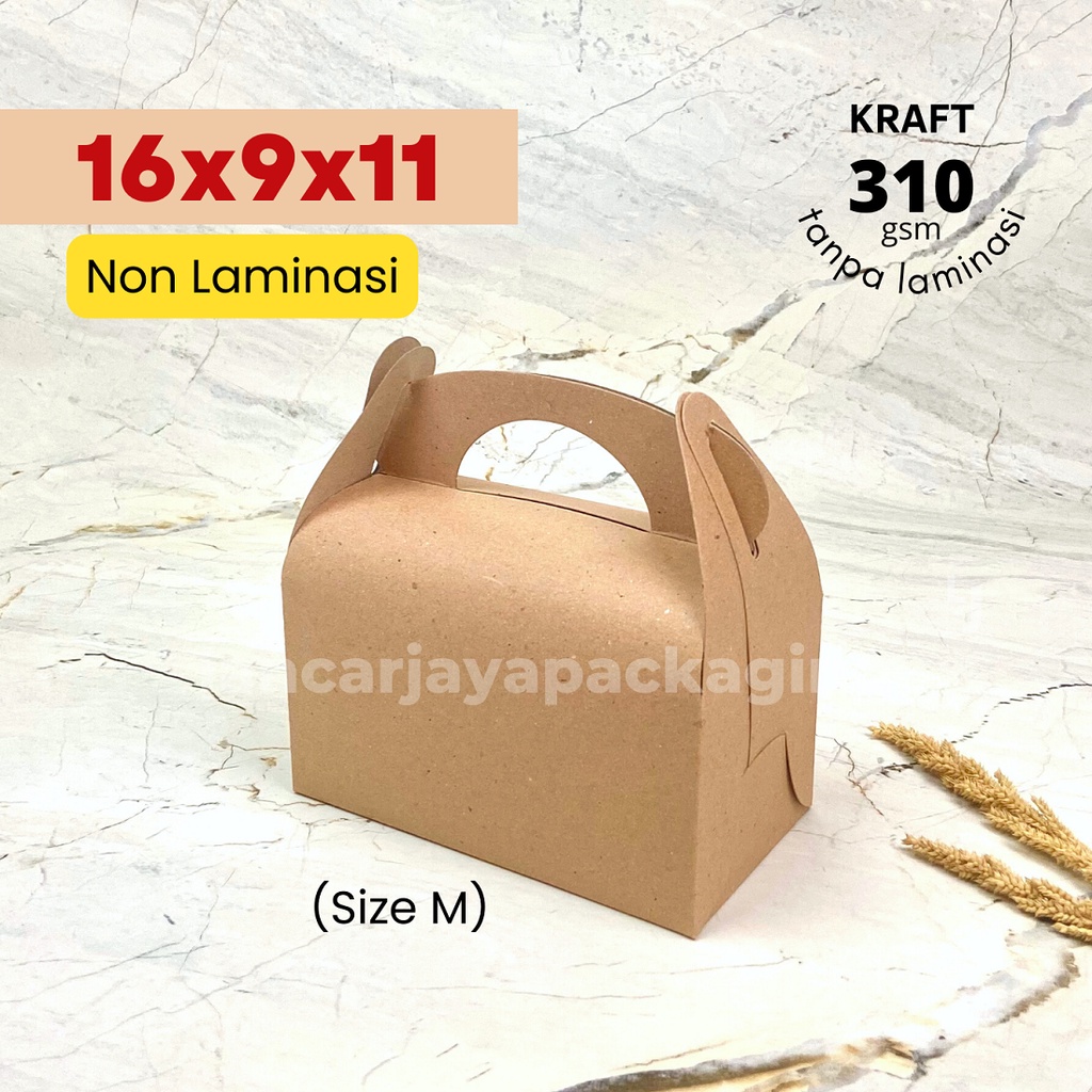 

Gable Box Kraft Fried Chicken Kotak Hampers Souvenir Snack Kue 16x9x11