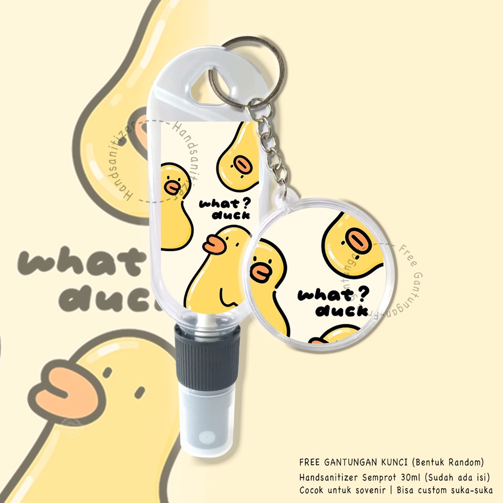 (FREE GANTUNGAN KUNCI) HANDSANITIZER DUCK CUTE / HANDSANITIZER PRAKTIS