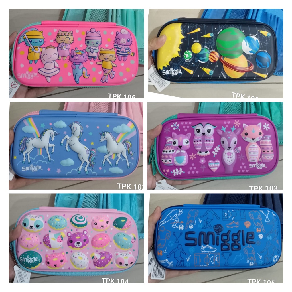 

Mini Smiggle 3D Pencil Case Kotak Tempat Pensil Anak Organizer space unicorn dessert ice cream soccer butterfly murah