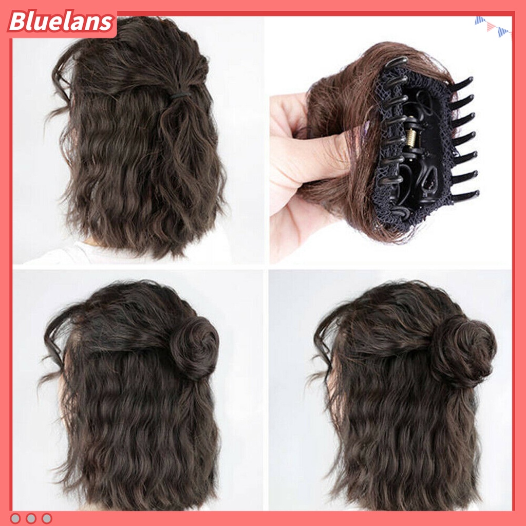 Bluelans Klip Cakar Rambut Extension Keriting Chignon Mini Untuk Aksesoris