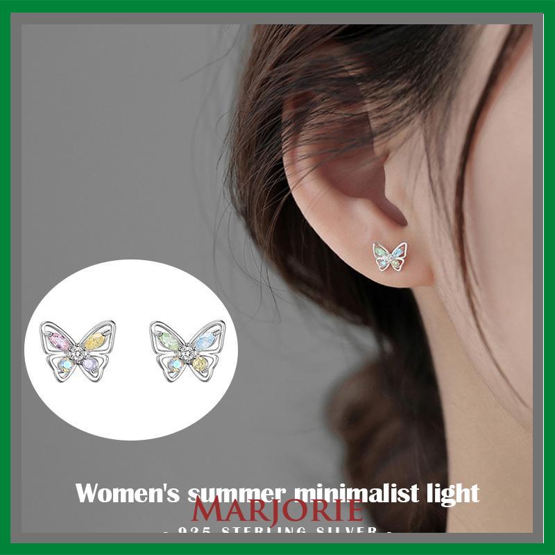 925 Anting Kupu-kupu Perak Sterling  Anting Desain Niche Mewah Ringan Musim Panas Wanita  Sederhana-MJD