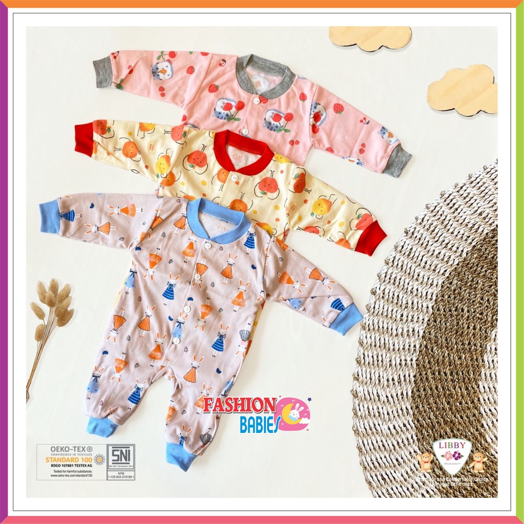 LIBBY SLEEPSUIT MOTIF TERBARU | JUMPER PANJANG BUKA KAKI | BAJU KODOK LIBBY BABY NEWBORN ❤ FASHIONBABIES ❤