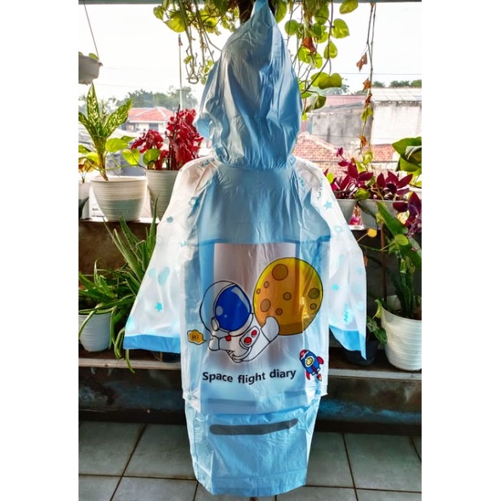 Kids Raincoat Jas Hujan Anak Motif Dengan Ruang Untuk Tas Ransel