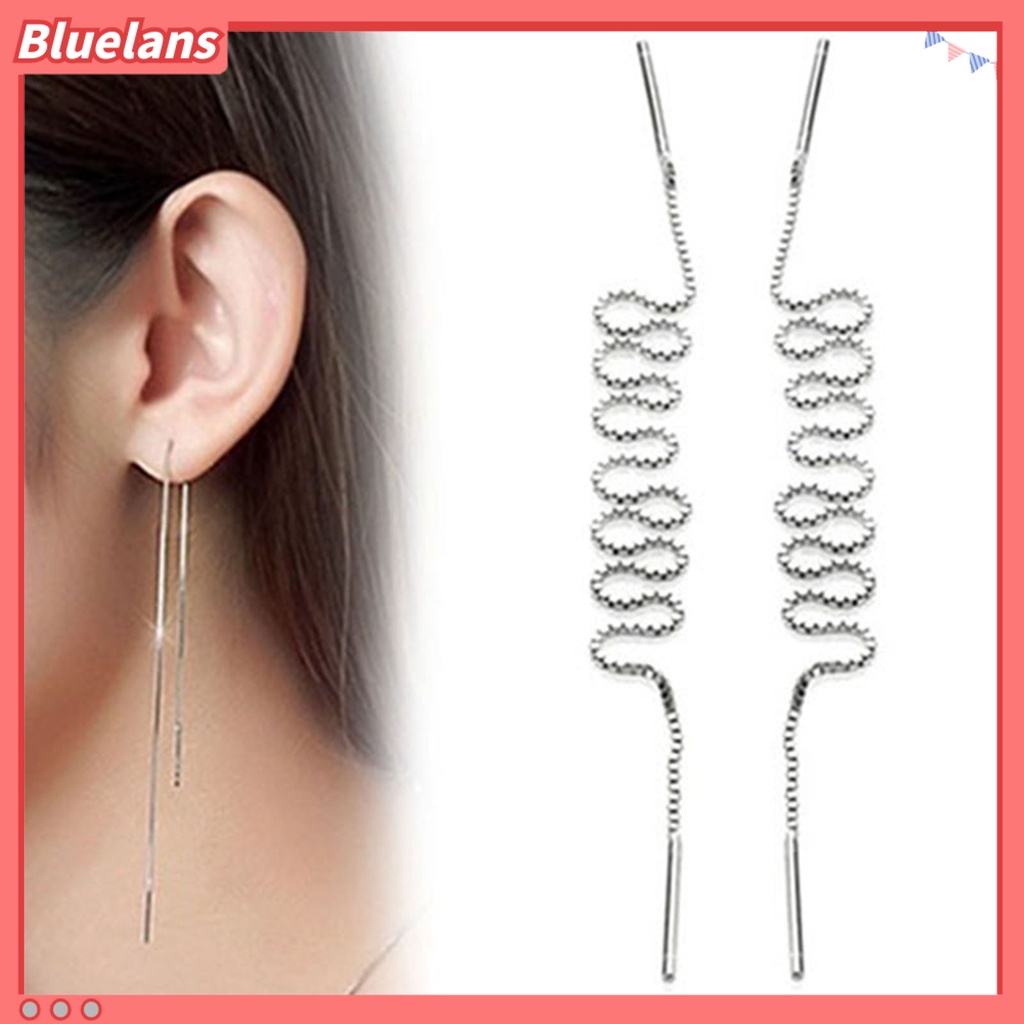 Bluelans Women Fashion Korean Style Super Long Chain Line Long Paragraph Charm Earrings