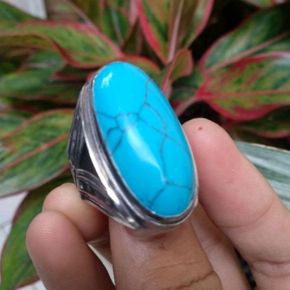 cincin batu akik serat virus ring monel asli