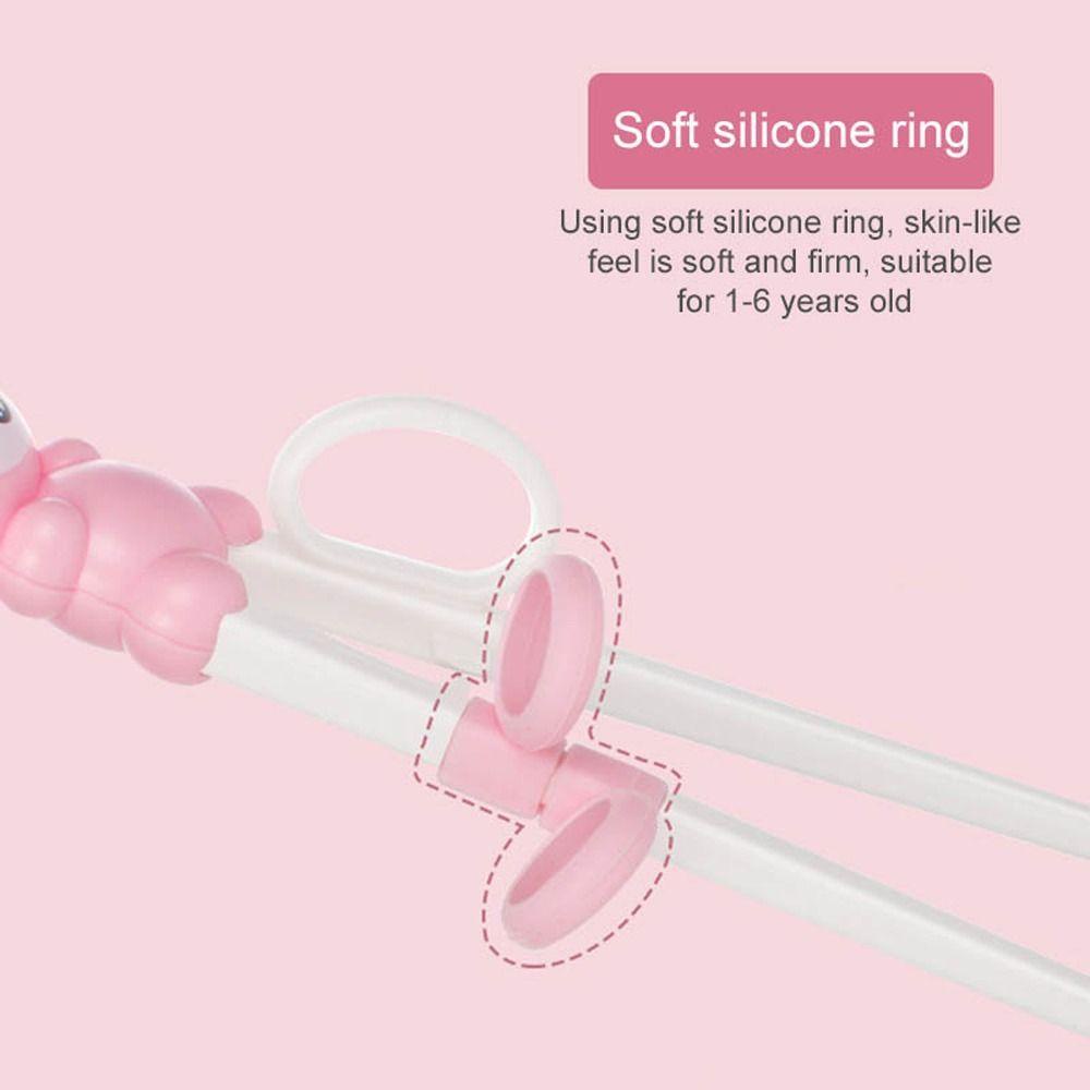 Needway Sumpit Latihan Bayi Lucu Aman Non-Slip Silikon Balita Kartun Beruang Baby Practice Chopsticks