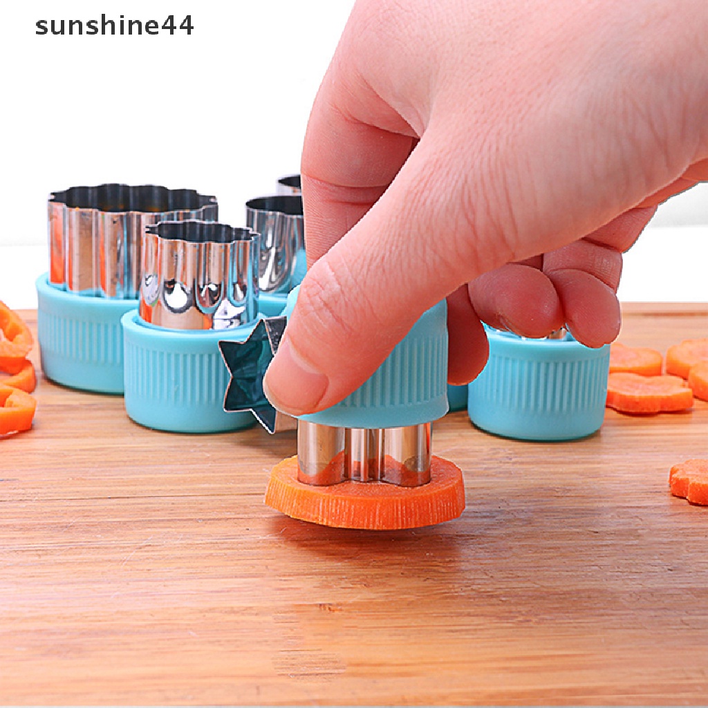 Sunshine 9Pcs Cetakan Cutter Stainless Steel Untuk Kue / Biskuit / Buah / Sayuran