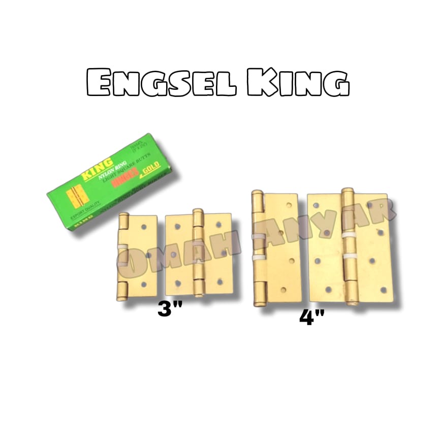 Engsel Pintu Jendela Proyek Tipis Rumah Solid Brass Hinges Chrome KING MURAH OBRAL