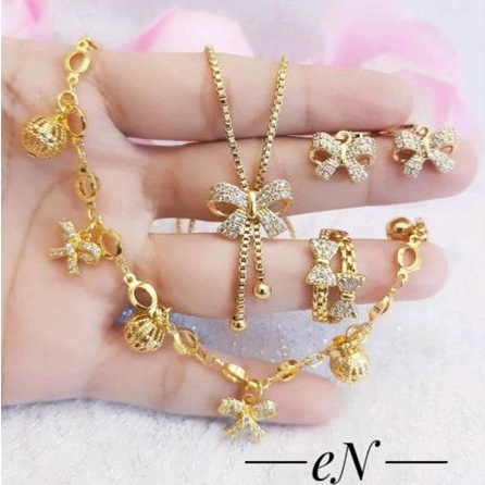 Xuping Set Perhiasan Wanita Gold Pita Mata 2710a