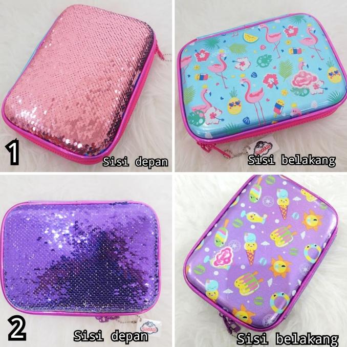 

[COD] KOTAK TEMPAT PENSIL HARDTOP SEQUIN SEPERTI SMIGGLE SANWQ PENCIL CASE STOK TERBATAS Kode 1421