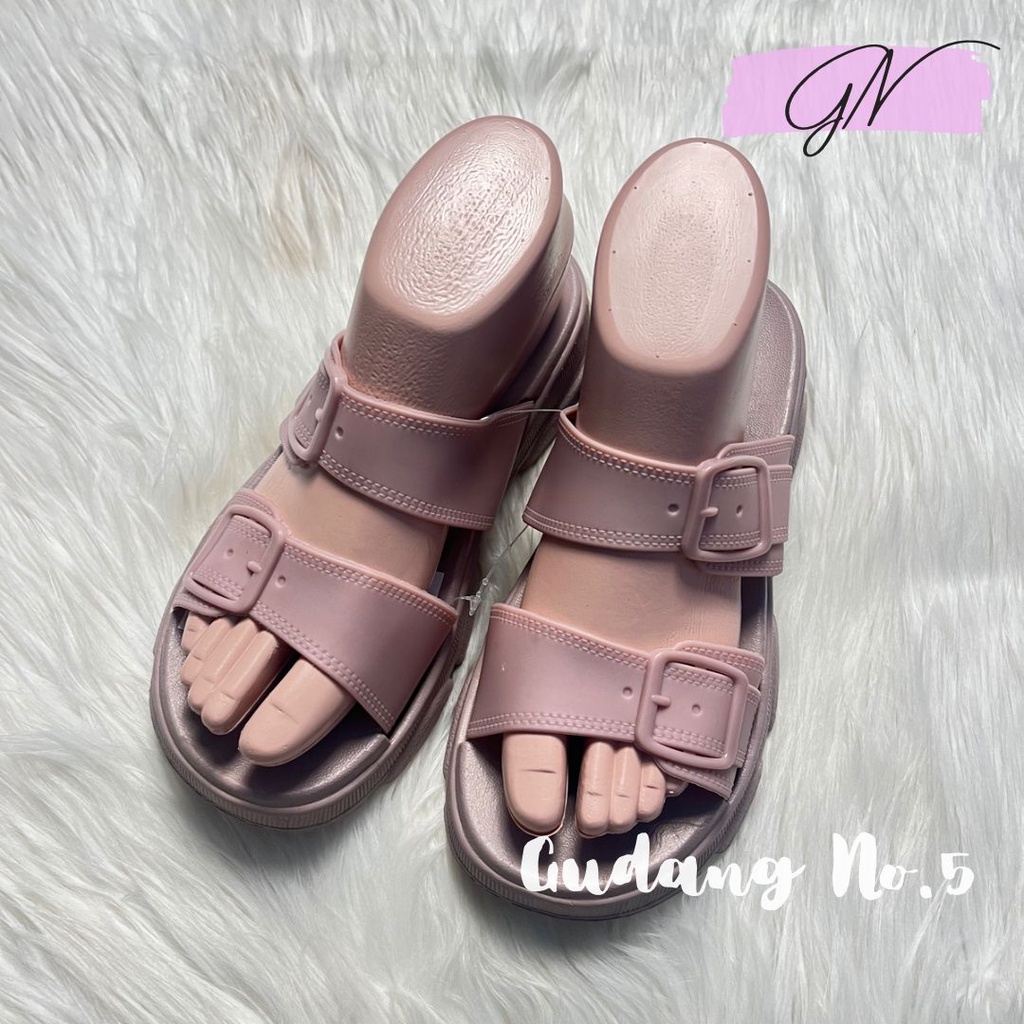 GN-8891-1 Sandal Selop Jelly Fashion Wanita Tali Dua Import Yesplus PCU