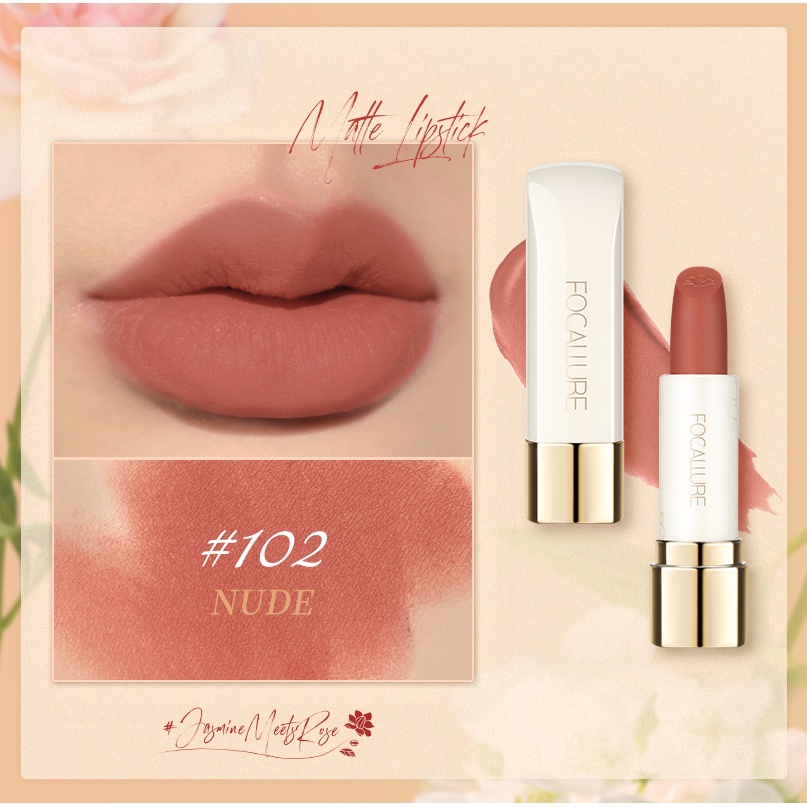 FOCALLURE #JasmineMeetsRose Matte Lipstick-Tahan Air Kosmetik Bibir Lipstik Untuk Bibir Lipstik Madam FA203