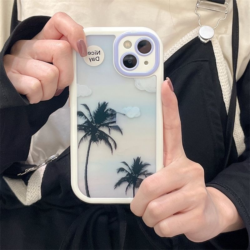 Case Motif Print Pohon Kelapa Musim Panas Untuk IPhone 12 13 11 Pro Max X Xs Max Xr xxszd