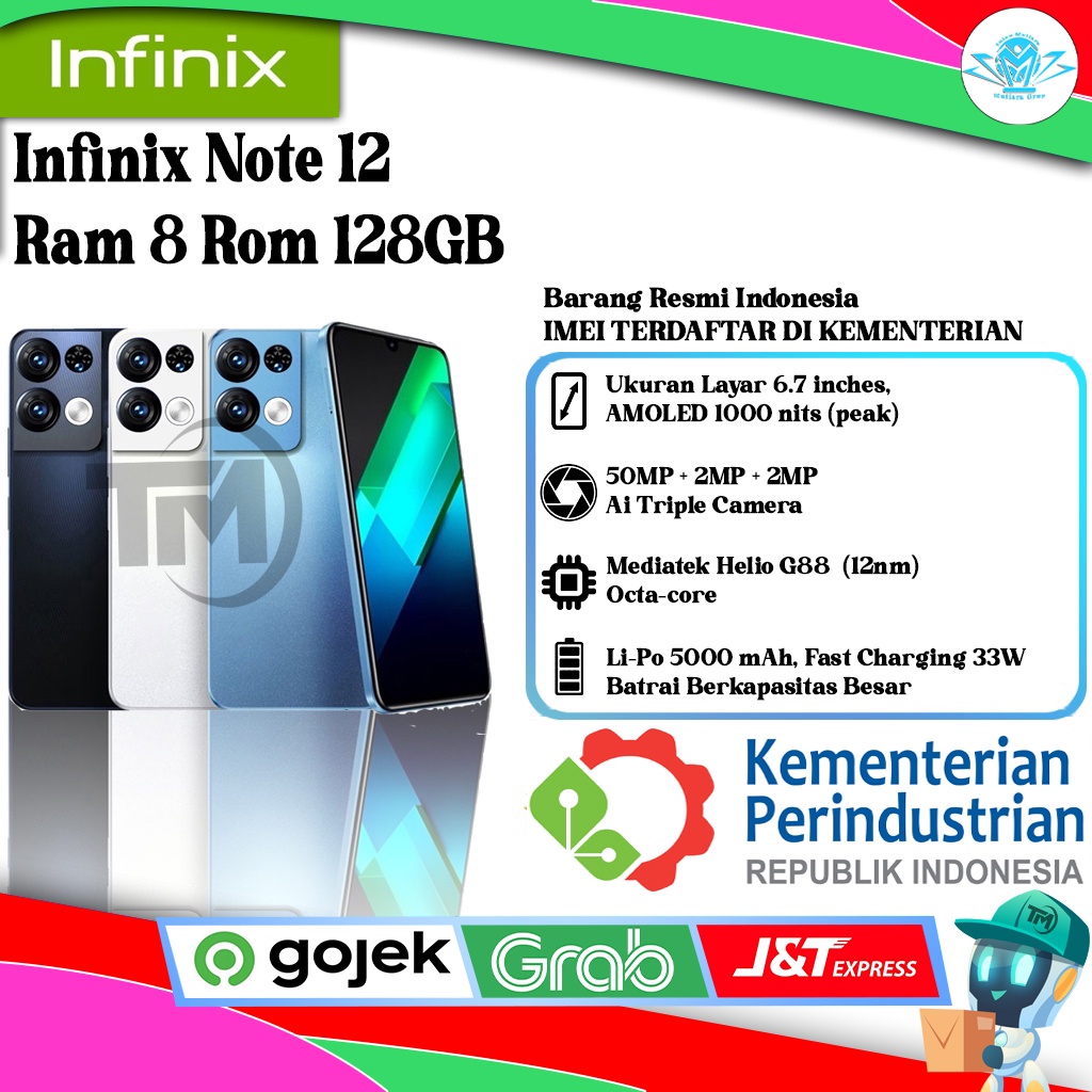 Infinix Note 12 Ram 8 Rom 128GB - 256GB