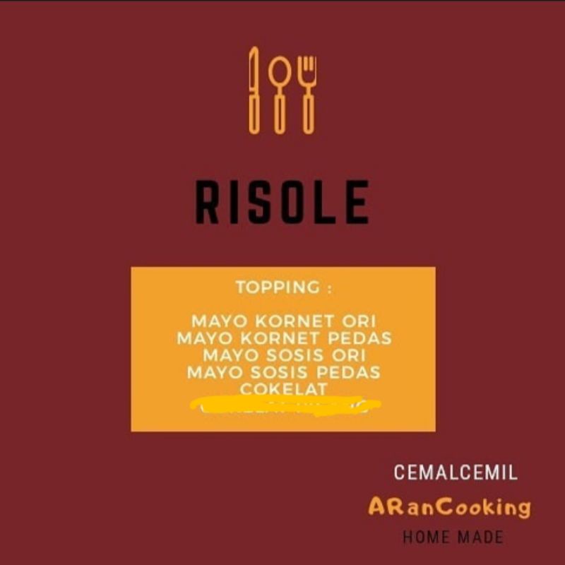 

Risol Mayo dan Risol Coklat (isi 5pcs)