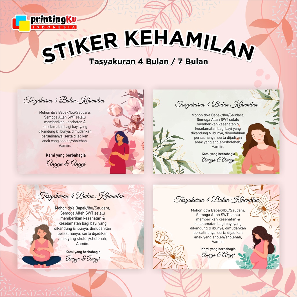 

Stiker Label Tasyakuran 4/7 Bulanan Kehamilan Muslim, Syukuran 4/7 Bulanan Kehamilan