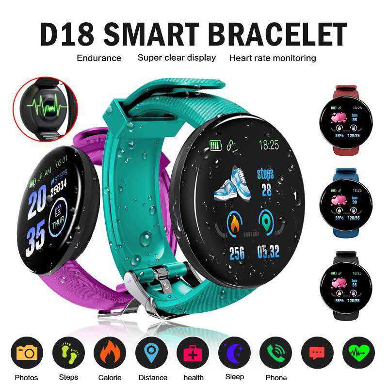 ARS - SKMEI Smartwatch Sport Fitness Tracker Heart Rate Blood Oxygen - D18