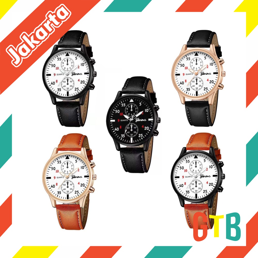 ❤️GTB❤️ Jam Tangan QUARTZ GENEVA 2 TITIK -Jam Tangan Analog Fashion Unisex New Watch High Quality JT052