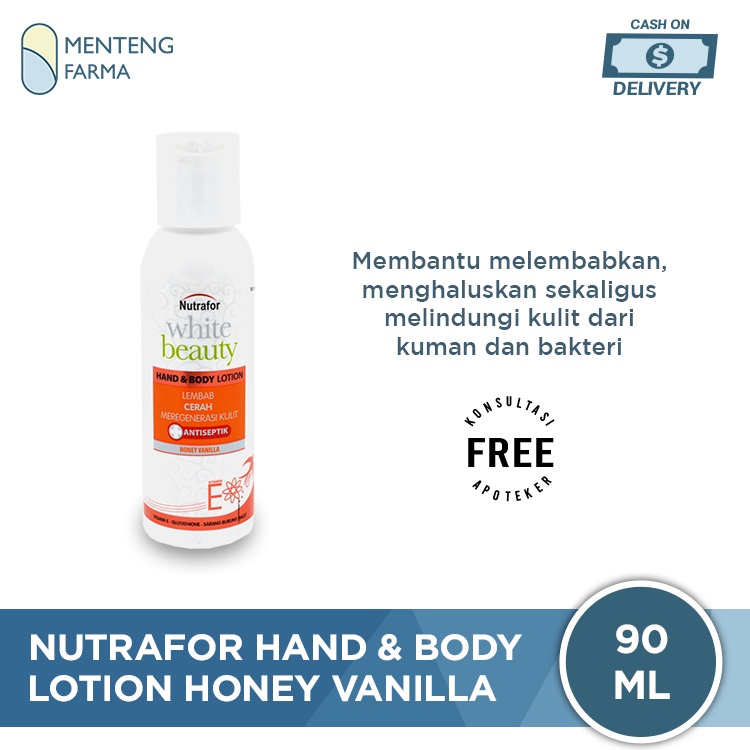 Nutrafor White Beauty Hand &amp; Body Lotion Honey Vanilla 90 ML - Lotion Plus Antiseptik