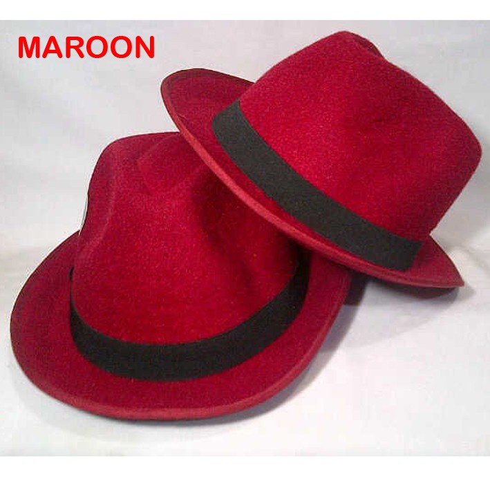 Topi Fedora Laken Beludru Warna Caramel Fedora Hat Mustard Dewasa