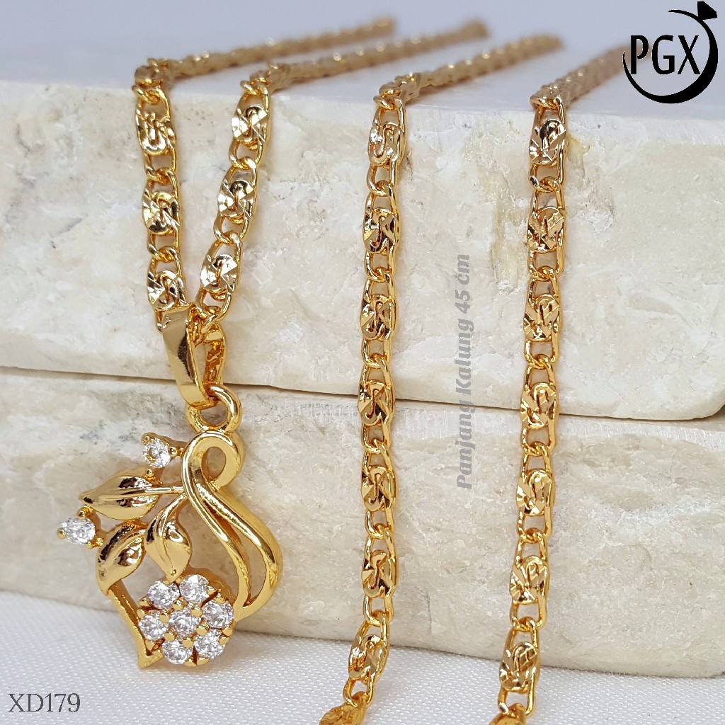 PGX Kalung Wanita Xuping Aksesoris Fashion Perhiasan Lapis Emas XD179