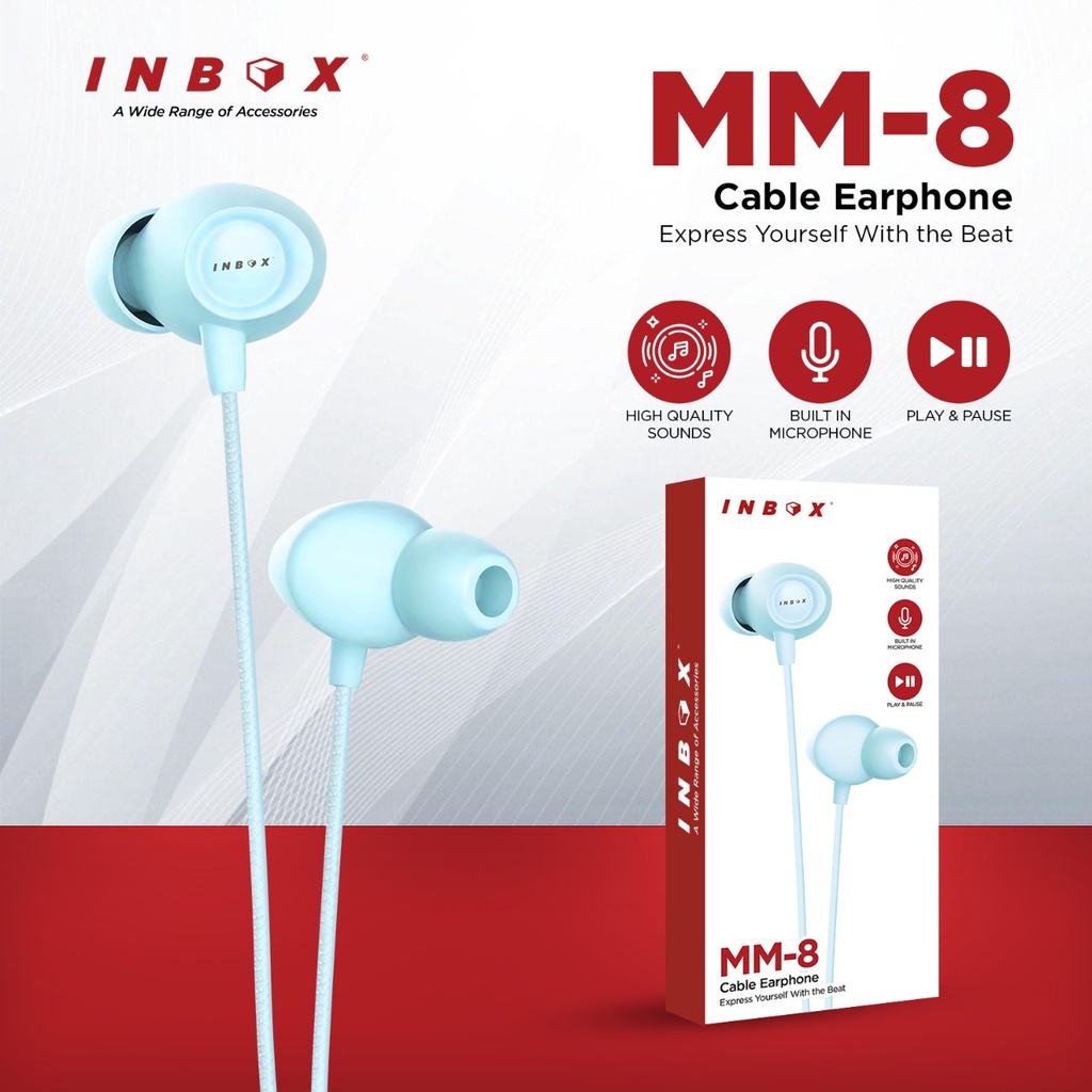 Headset Bass INBOX MM 1 / 2 / 8 / 9 / 10 Earphone Bass Wired Earphone Mega Bass HD Headset Handsfree