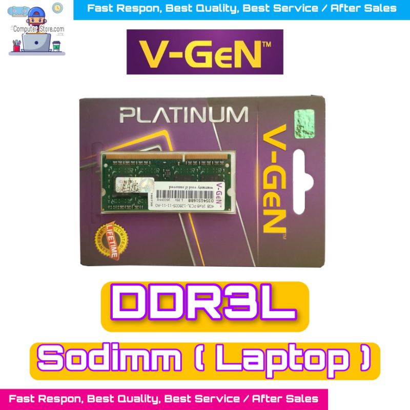 Ram Laptop Sodimm V-Gen Platinum DDR3L 2GB, 4GB, 8GB 10600/12800 Ram untuk Laptop / Notebook V GEN Genuine Garansi LifeTime Resmi VGen