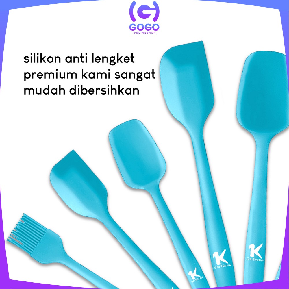 GOGO-C276 Spatula Silikon Tahan Panas Set 6IN1 Sutil Silicone Set Lengkap / Peralatan Dapur Kitchen Tool / Kitchen Utensil Set