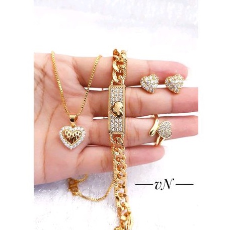 xuping set perhiasan love plat gold wanita 729_