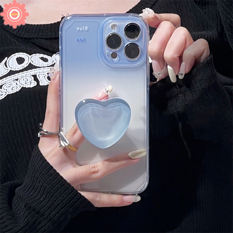 Soft Case Warna Biru Gradasi Dengan Ring Holder Untuk Redmi 9 9A 9T 10 10C 10A 9C Note 11 9 8 9s 9pro 10 10s 11s 11pro 10pro Max