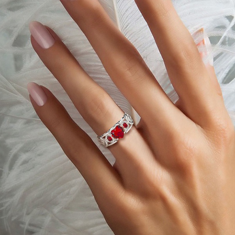 Fancyqube Cincin Zircon Silver Wanita Untuk Hadiah Pernikahan