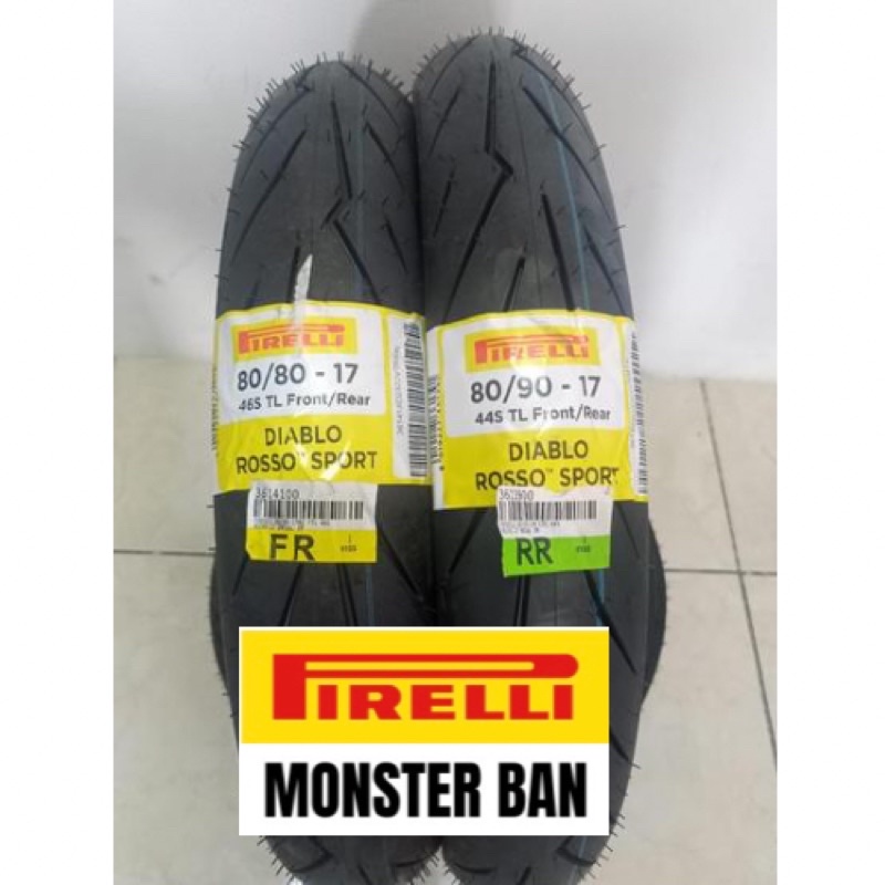paket pirelli Diablo rosso sport 80/80-17 & 80/90-17