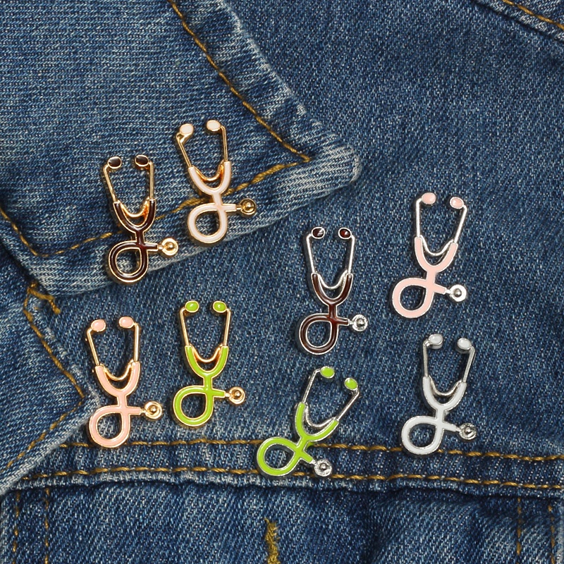 Bros Pin Enamel Bentuk Stetoskop Medis Warna-Warni Untuk Hadiah