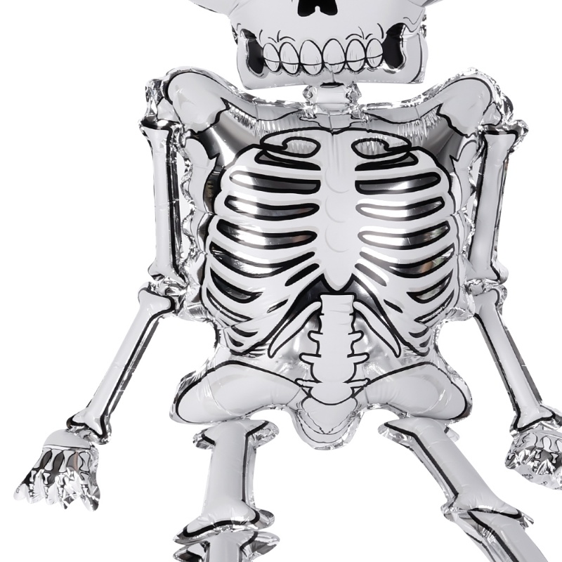 Balon Aluminum Foil Bentuk Tengkorak Ukuran 86x165cm Untuk Dekorasi Pesta Halloween