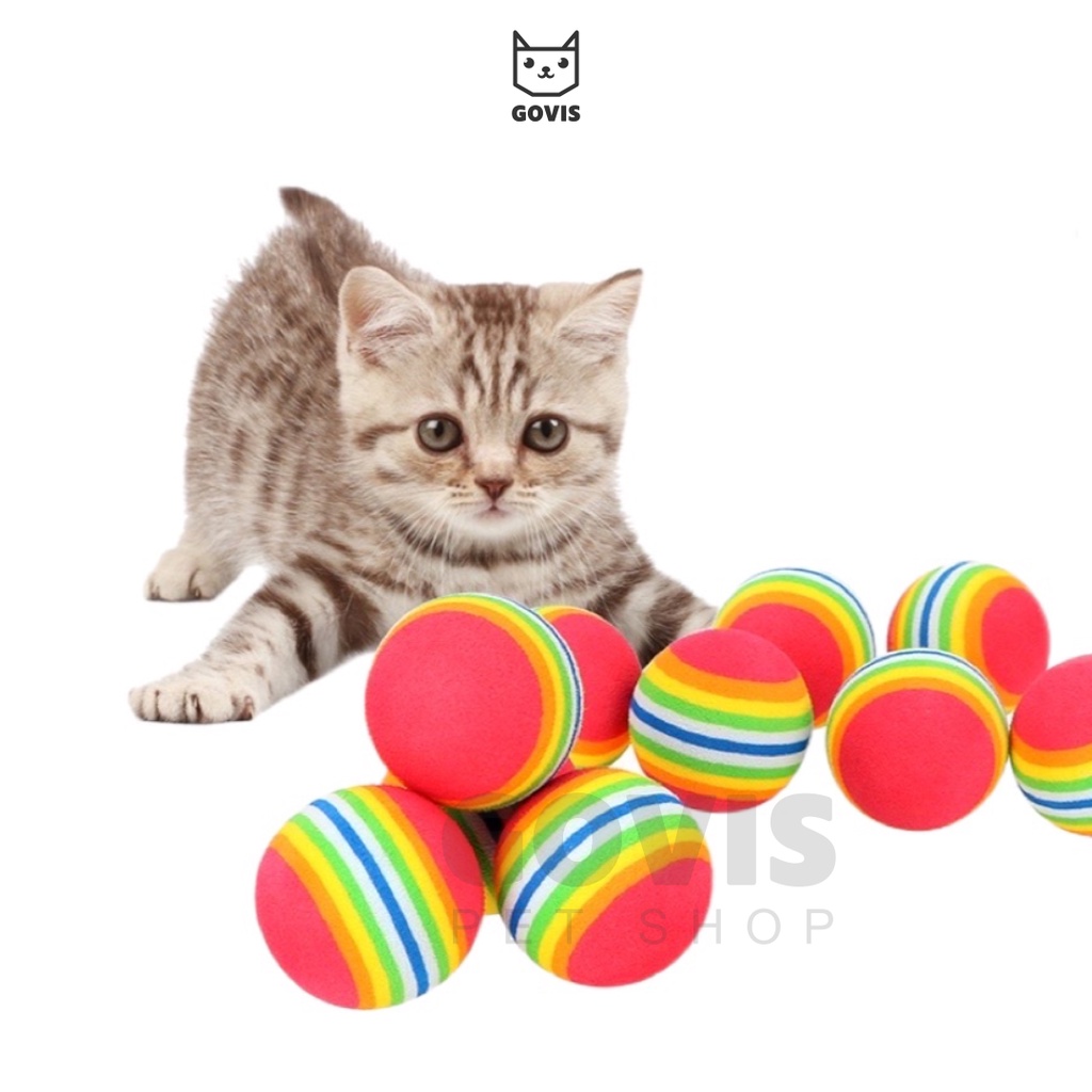 Govis Mainan Bola Kucing Pet Rainbow Ball