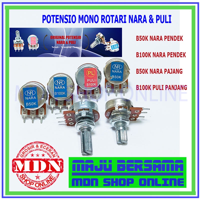 Potensio 50K 100K Mono Rotari NARA