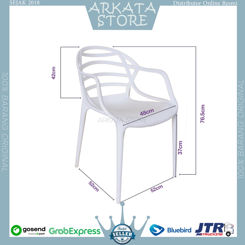 BmRh KR161 - Kursi Santai Plastik Twin Pan / Kursi Taman / Kursi Santai Modern / Kursi Teras