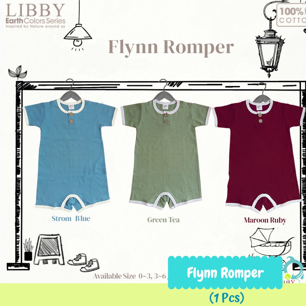 LIBBY Flynn Romper Earth Color Size 0-3|3-6|6-12 Bulan (1 pcs/pack)