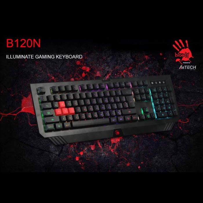 Mantap Bloody B120N Neon Illuminate Gaming Keyboard Berkualitas