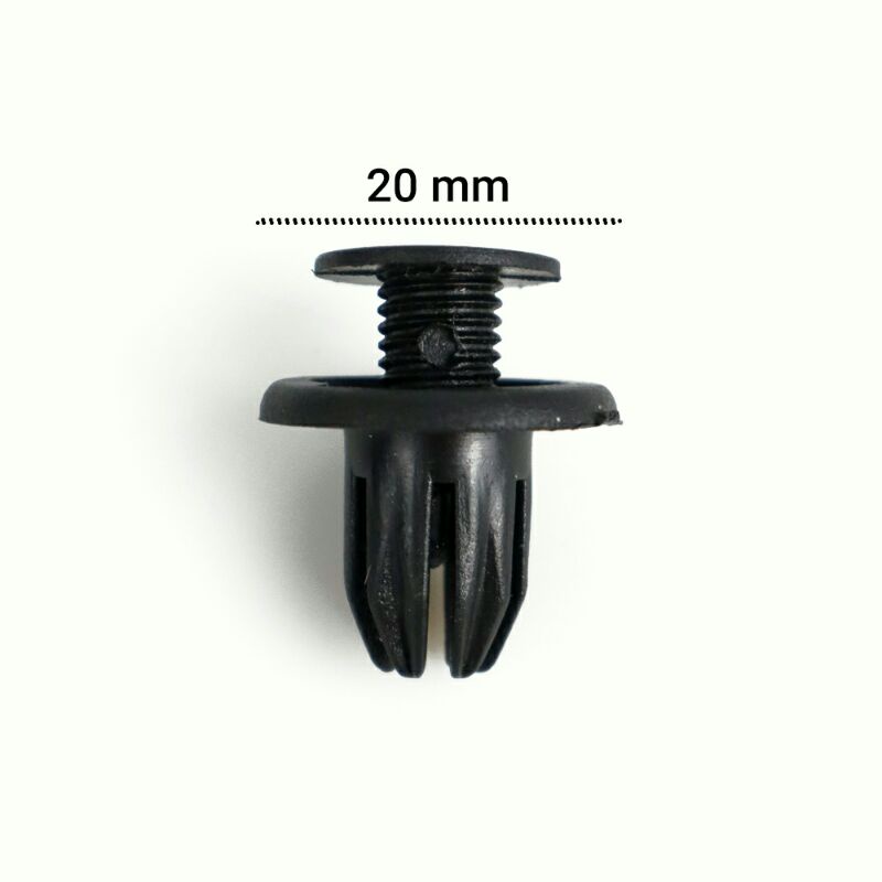 M Klip Baut Kancing Plastic Car Bucklet Rivet 20x10 mm 20 Pcs 762 Black