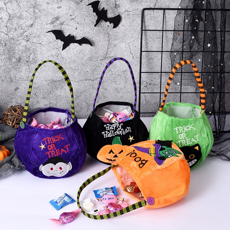 Serenity Tas Bordir Hallowen Anak / Totebag Premium Import / Jaitan Rapih / Bentuk Labu atau Pumpkin / Tas Karakter - TH01