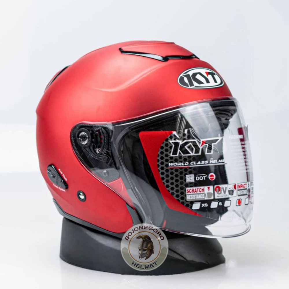 Helm KYT Kyoto R Red Doff / Kyoto Merah Doff / Half Face Original KYT