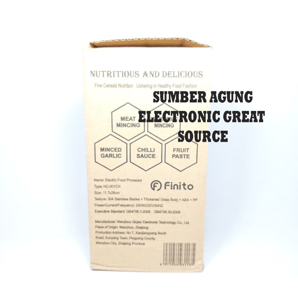 Finito Food Processor JY500 Chopper Daging Sayur Bawang Saos Cabe Buah