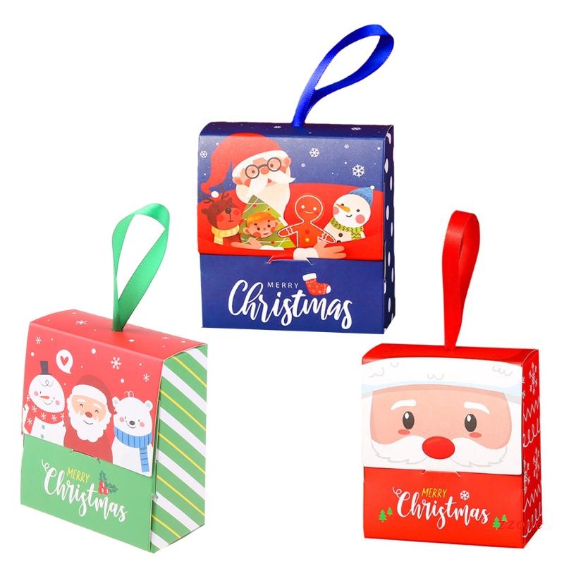 30 Pcs Kotak Permen Motif Kartun Santa Claus Dengan Pegangan Untuk Hadiah Natal