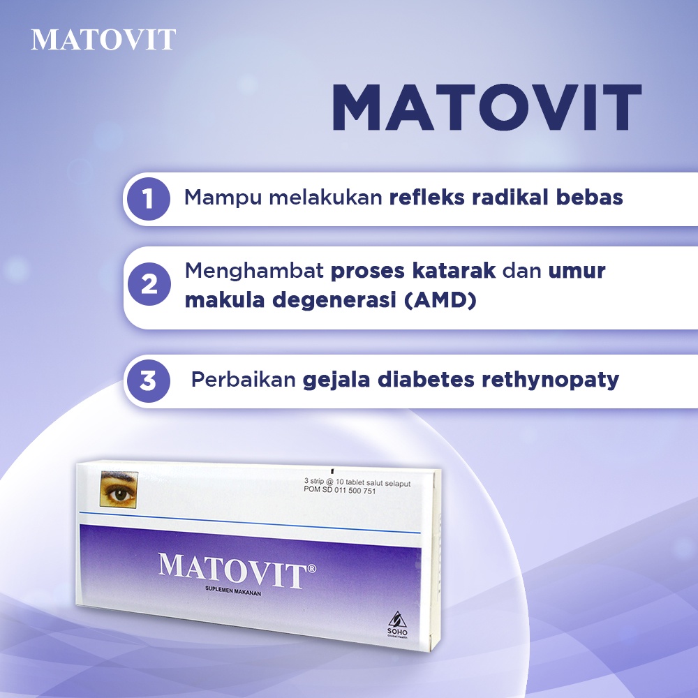 Matovit Suplemen Bantu Menjaga Kesehatan Mata 3 Strip @10 Tablet