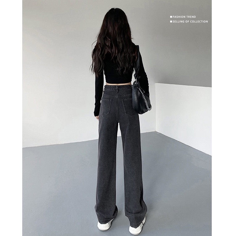 Highwaist Kulot Celana Jeans Wanita Loose Fashion Korean