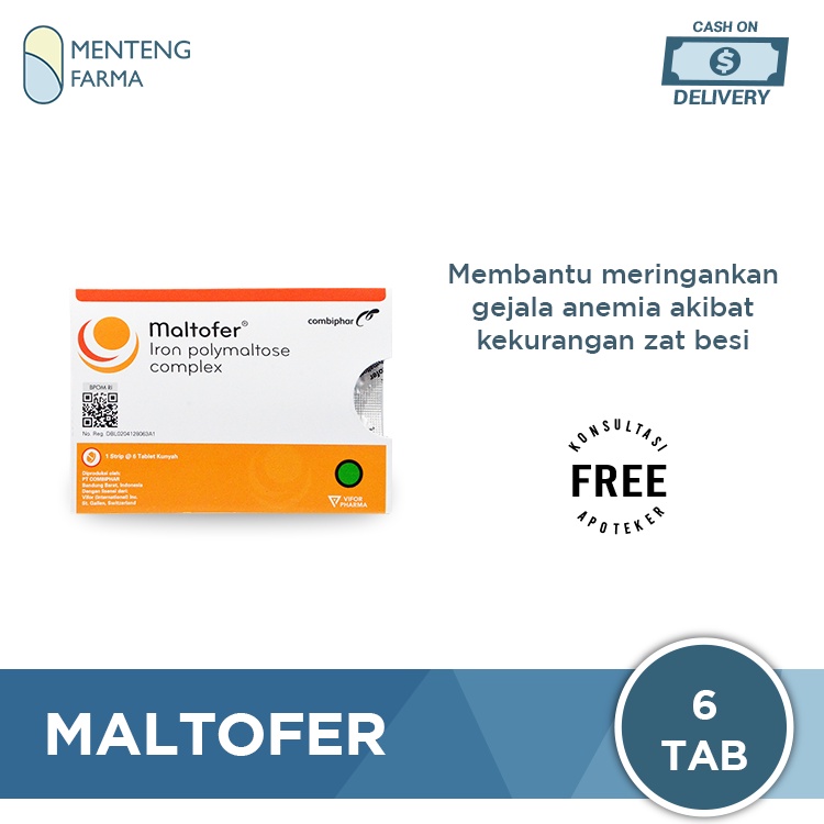 Maltofer Tablet Kunyah 6 Tablet - Obat Anemia dan Kekurangan Zat Besi
