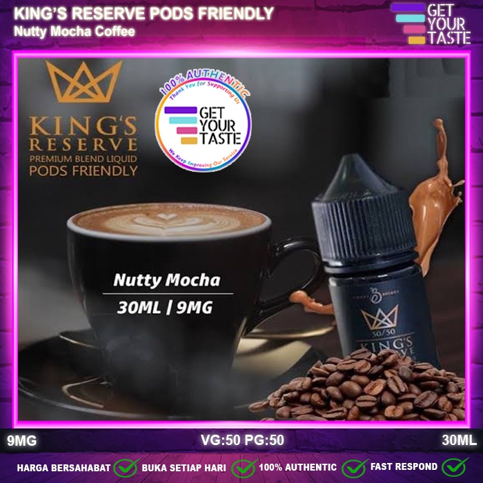 Liquid Kings Reserve Nutty Mocha Coffee Pods Friendly 30ML Salt by CMW x Emkay