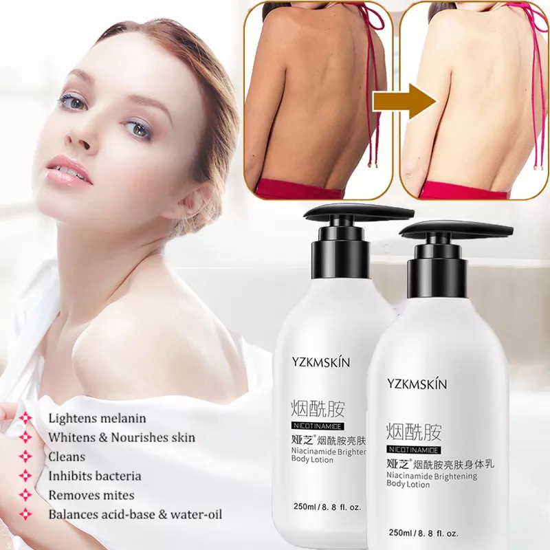 Body Lotion YZKMSKIN Pemutih Badan Seluruh Tubuh Niacinamide Essence 250ml - Body Lotion SKINCARE DOJAKO