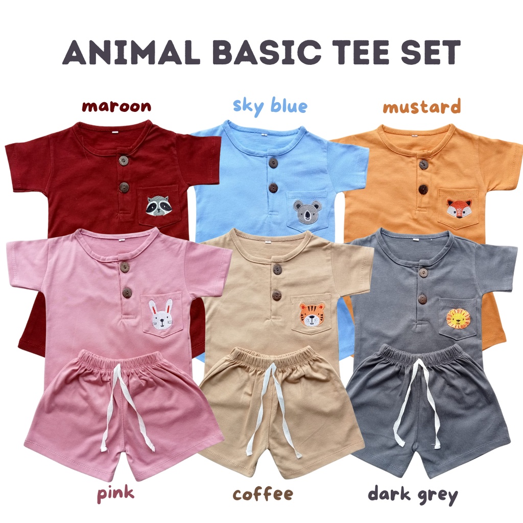 GROSIR ANIMAL BASIC TEE SET